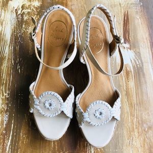 Jack Rogers Clare Wedge Shoes Ivory/white 6.5 M